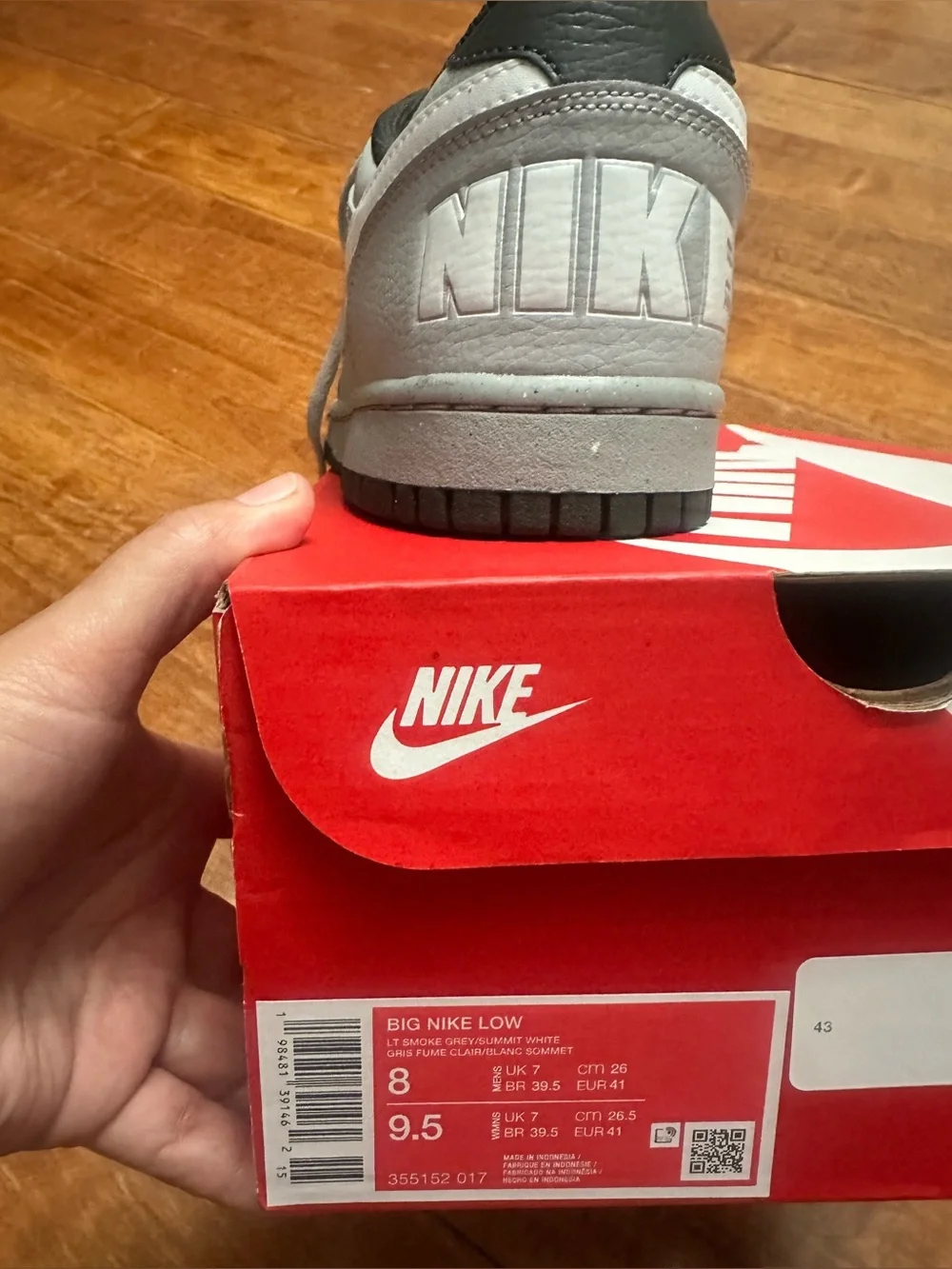 Nike Gray & White Low-Top Sneakers